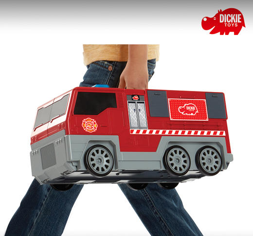 3岁+ | Dickie 大型消防车组合 可变形便携可提 消防车 消防站 直升机 3件套装 男孩礼物 商品图3