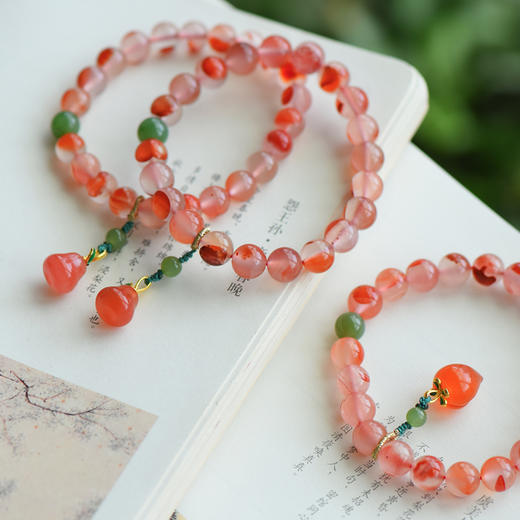 闹闹女巫店7nows|桃梨黑暗鸿运当头冰飘荔枝冻南红手链女糖果色 商品图2