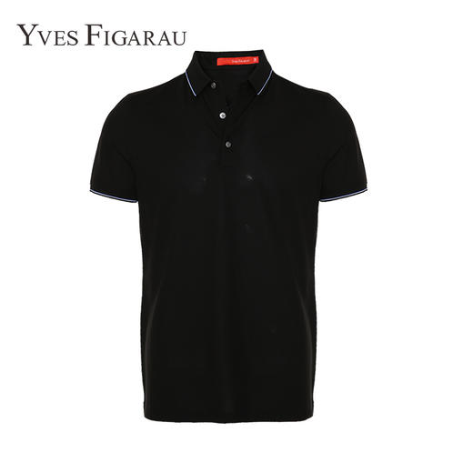 YvesFigarau伊夫·费嘉罗夏季新款男士简约舒适修身透气商务休闲翻领短袖T恤915870 商品图4