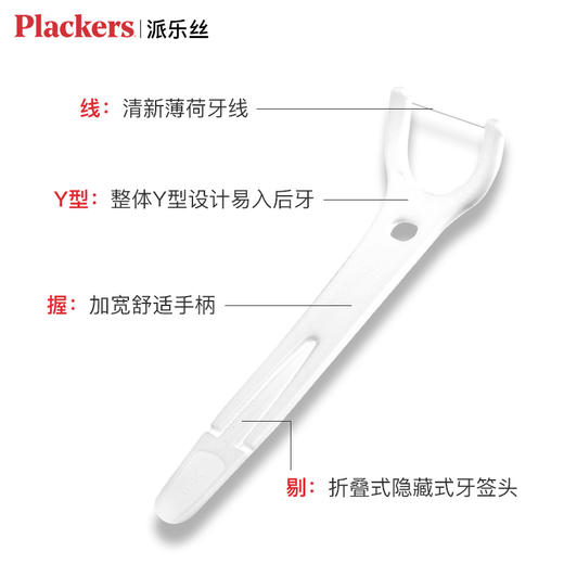 【品牌直发】包邮！Plackers派乐丝美国进口后牙Y型牙线棒75支装 商品图1