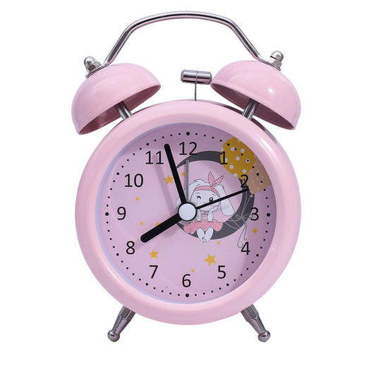 【创意潮语卡通2寸圆形闹钟】双铃金属指针数字闹铃学生家居饰品小台钟 商品图7