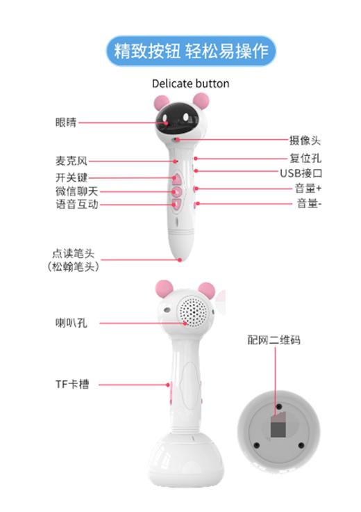 【小霸王B5智能WiFi点读笔指读版】课本指读扫读  AR识读 双摄像头  中英翻译  WiFi联网  远程互聊  云端推送  智能问答   百问百科  操作简单  手指到哪里就读哪里 商品图3