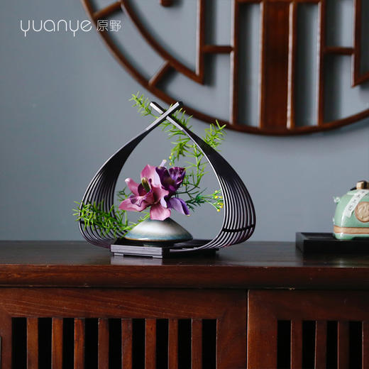 新中式禅意仿真花假花餐厅商场酒店桌面客厅玄关装饰花摆设件 商品图1