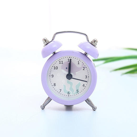 【创意潮语卡通2寸圆形闹钟】双铃金属指针数字闹铃学生家居饰品小台钟 商品图8