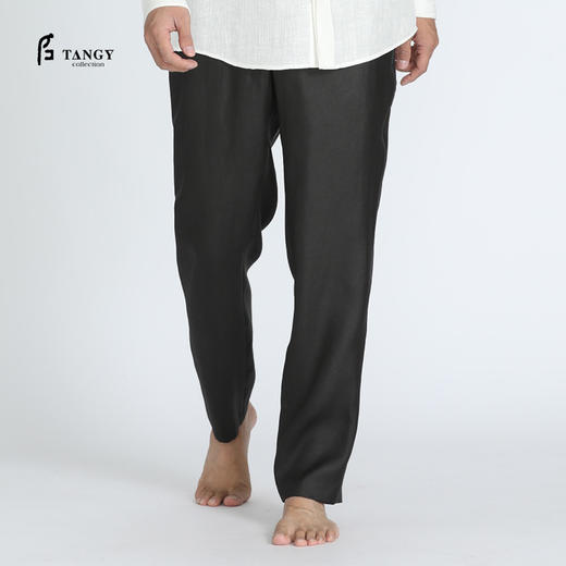 TANGY Collection/天意精品春夏新品男士桑波缎莨线迹直筒休闲裤 商品图0