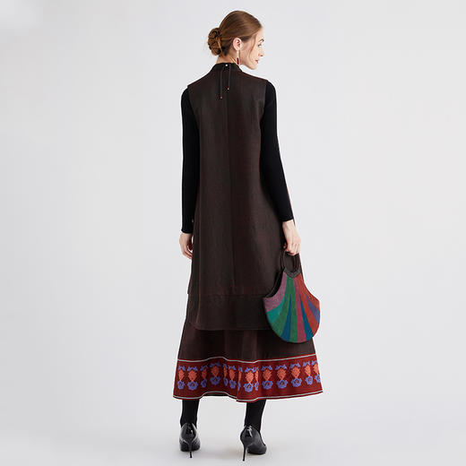 TANGY Collection/天意精品秋冬新品繁华系列丝毛莨长马甲 商品图2