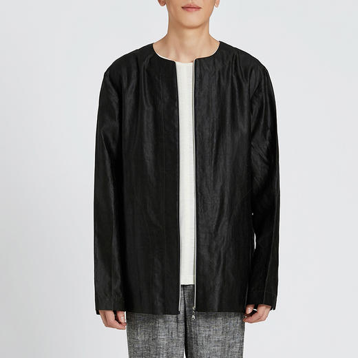 TANGY Collection/天意精品春秋新品香云纱男士夹克真丝莨绸外套 商品图1