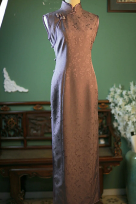 荷言HEYEN·梧桐紫 梅花纹路的罗