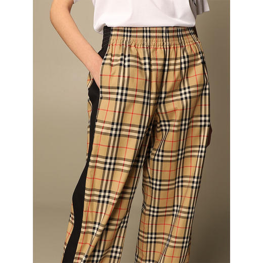 【一】BURBERRY 巴宝莉 Vintage 女士格纹弹力棉质长裤 经典格子 8040597 A7028 商品图3