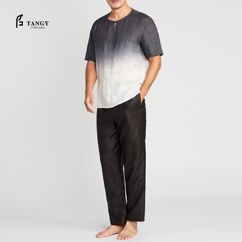 TANGY Collection/天意精品2021年春夏新品经典版型男士莨绸休闲裤
