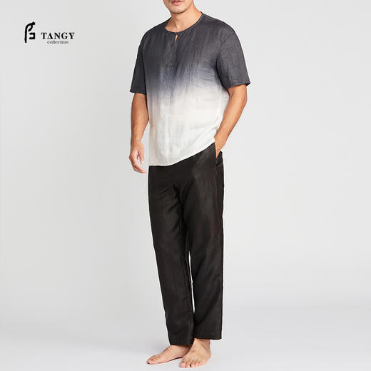 TANGY Collection/天意精品2021年春夏新品经典版型男士莨绸休闲裤 商品图0