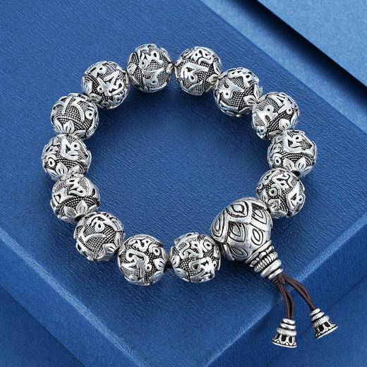 S990银真言手串【LZZY4】16mm仿古手链2104 商品图0