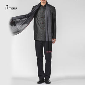 TANGY Collection/天意精品秋冬款简约中式盘扣立领男士莨绸外套