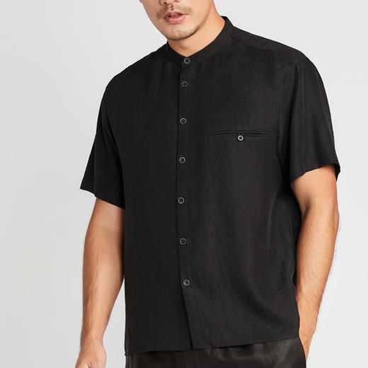 TANGY Collection/天意精品2021年春夏新品原创落肩袖莨绸短袖衬衫 商品图4