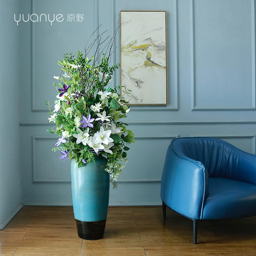 仿真花大束落地假花客厅套装饰酒店大堂大厅欧式美式别墅摆件 商品图0