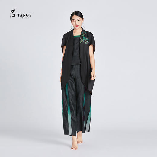 TANGY Collection/天意精品春秋新品莨愈系列真丝莨绸绣花风衣外套 商品图0