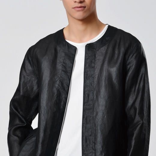 TANGY Collection/天意精品春秋新品香云纱男士夹克真丝莨绸外套 商品图2