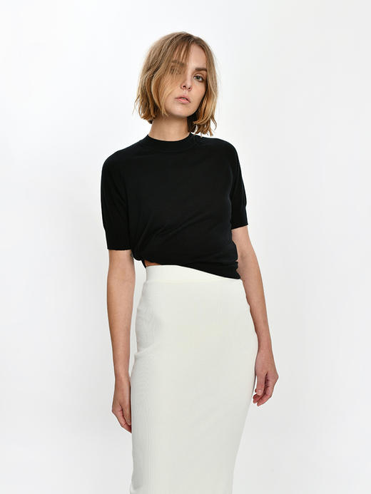 2021新款女士真丝羊绒16针单股小桩领套头衫 商品图2