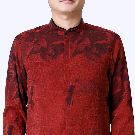 TANGY Collection/天意精品春夏新品鱼悦系列男士红莨印染长袖衬衫 商品图3