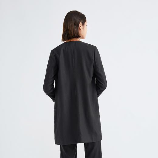 TANGY Collection/天意精品林隐系列秋冬款撞色线迹弹力莨长外套 商品图3