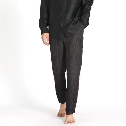 TANGY Collection/天意精品春夏新品丝麻皱宽松长裤男士休闲裤 商品图2