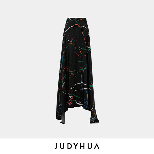 JUDYHUA 100%桑蚕丝印花半身裙 商品图4