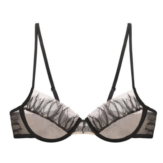 Her Senses｜极织 03-B023-YN  1/2杯 钢圈文胸 [ 黑 / 粉棕 ] 商品图4