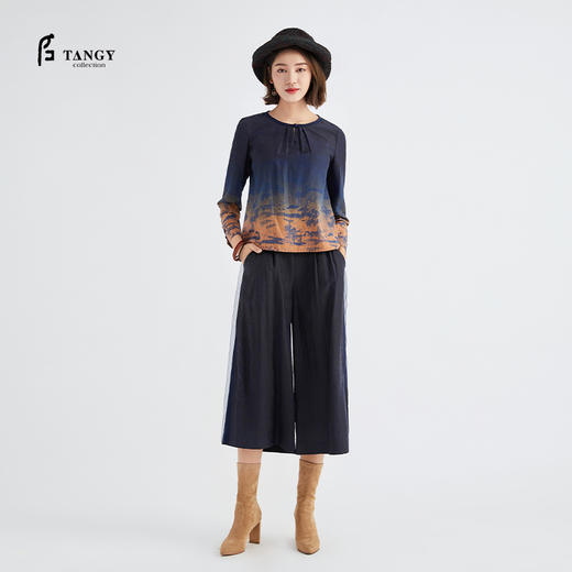 TANGY Collection / 天意精品 烟蓝系列 半莨印花吊染单上衣 商品图2