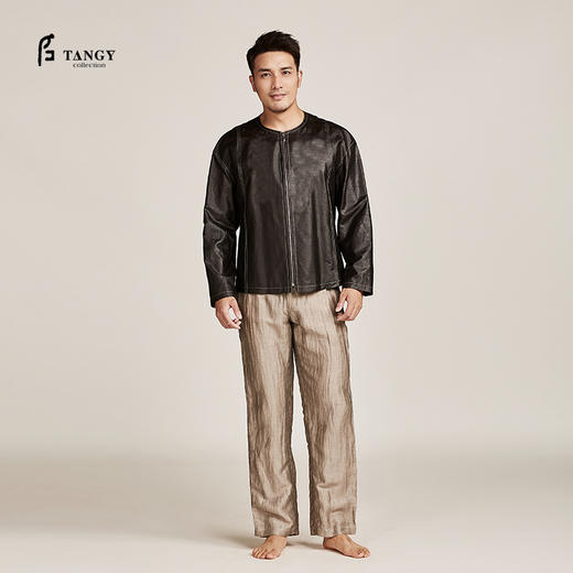 TANGY Collection/天意精品春秋新品香云纱短外套男士线迹莨绸夹克 商品图0