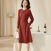 米思阳2026春季新款时尚气质复古中长款收腰显瘦长袖连衣裙女5706 商品缩略图1