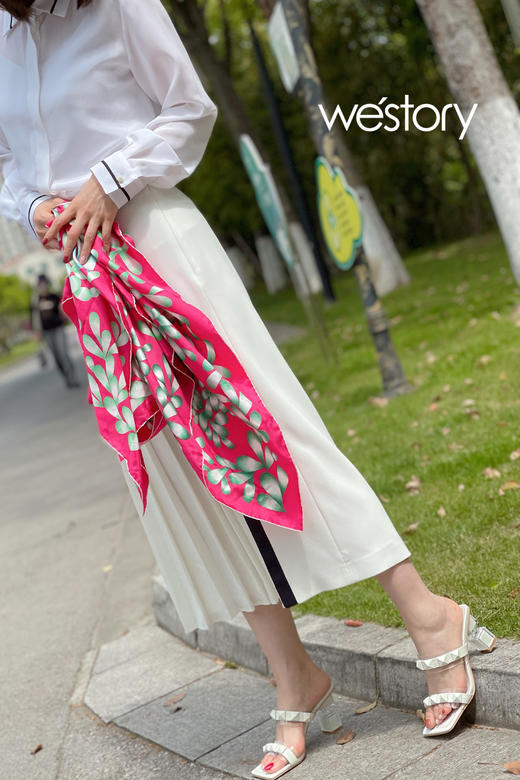 westory高跟鞋女2021年夏季新款经典款时髦胶片凉鞋W21BJ60861 商品图4