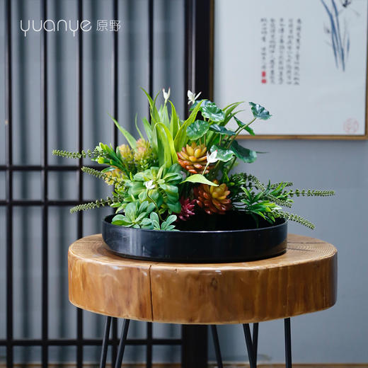 新中式禅意仿真花假花餐厅商场酒店茶几客厅玄关装饰花摆设件 商品图2