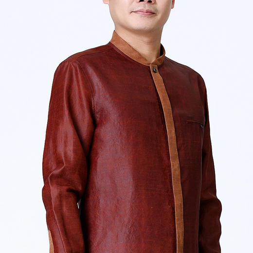 TANGY Collection/天意精品春夏新品鱼悦系列男士半莨拼接立领衬衫 商品图3