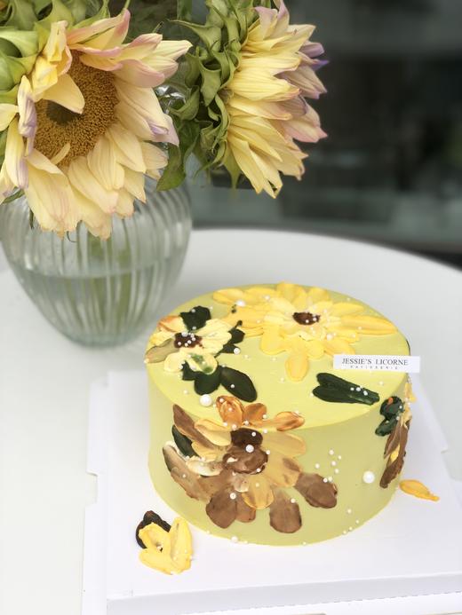 复古裱花手绘油画风奶油生日蛋糕 商品图1