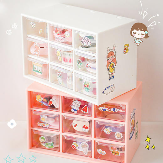 【九宫格收纳盒】ins风桌面透明抽屉式寝室文具首饰收纳整理盒 商品图3