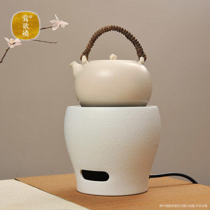 莺歌烧小素白风炉电陶炉煮茶家用茶炉 铁壶银壶泡茶专用陶炉素白风炉 商品图3