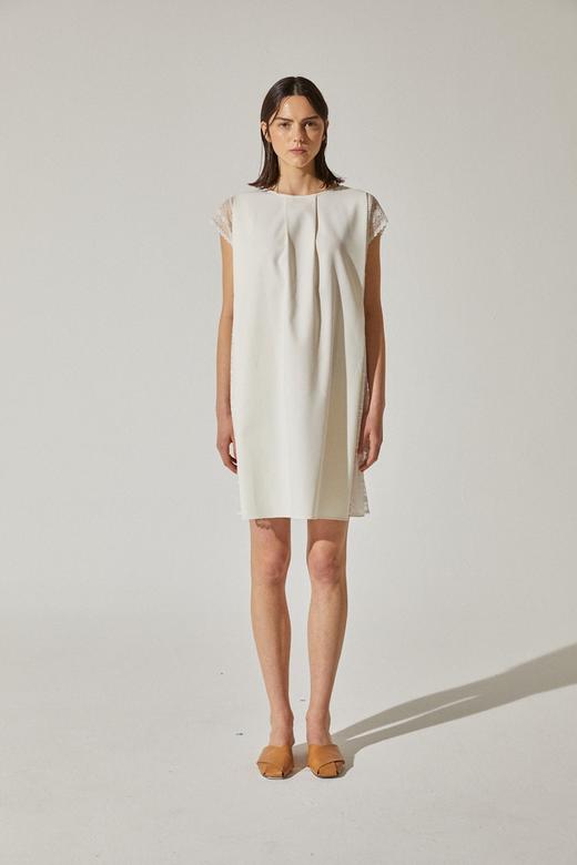 蕾丝拼接腰带连衣裙 商品图0