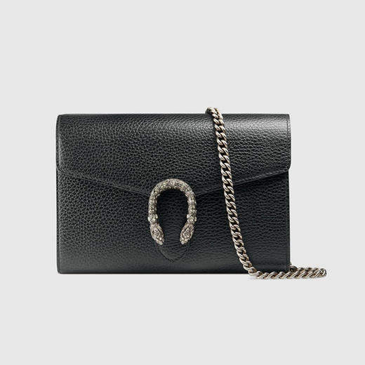 【一】GUCCI 古驰 Dionysus系列女士皮革迷你链条手袋 黑色 401231 CAOGN 8176 商品图0