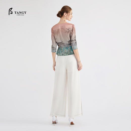 TANGY Collection/天意精品春秋新品芦野系列真丝竹纤维印花衬衫 商品图2