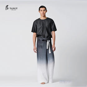 TANGY Collection/天意精品春夏款压褶设计真丝上衣莨绸短袖T恤