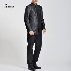 TANGY Collection/天意精品秋冬款天宫图系列莨绸绣花立领男士外套
