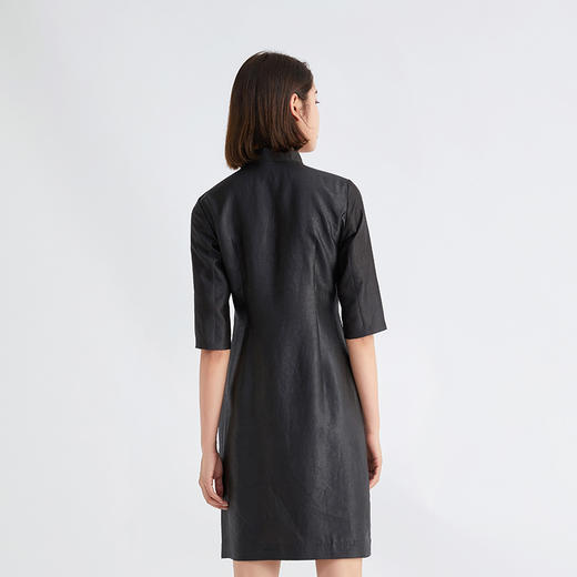 TANGY Collection/天意精品春夏新品香云纱中式旗袍真丝莨绸连衣裙 商品图3