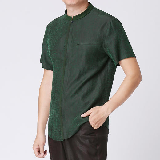 TANGY Collection/天意精品春夏新品中式立领经典款男士莨绸衬衫 商品图1