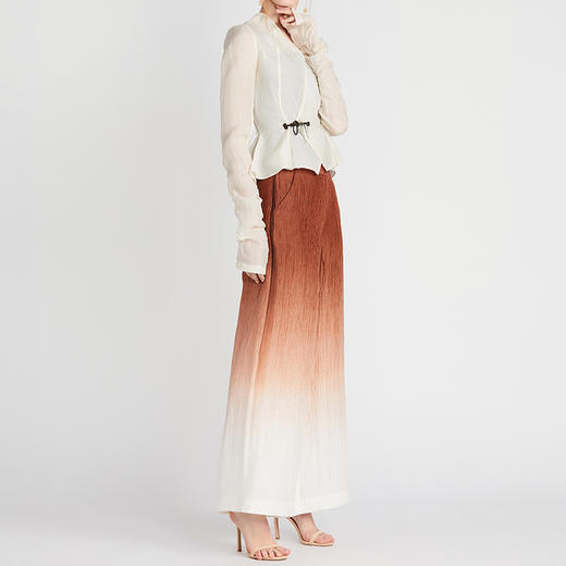 TANGY Collection天意精品2021年春季新品雾绯系列丝麻吊染休闲裤 商品图0