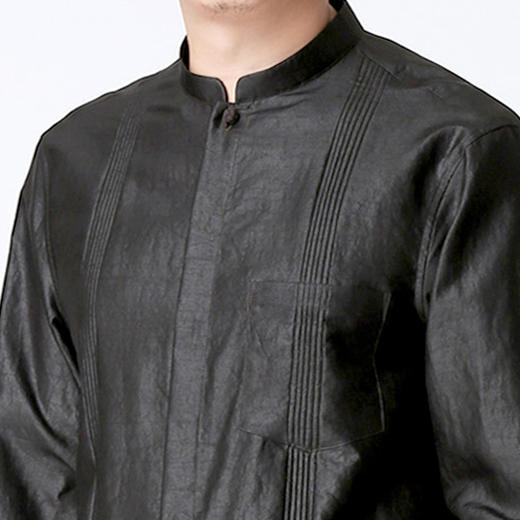 TANGY Collection/天意精品春夏新品原创设计男士线迹真丝莨绸衬衫 商品图2