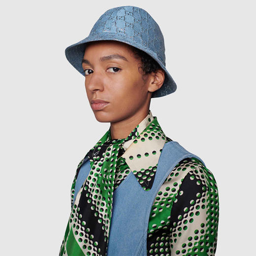 GUCCI 古驰 GG金银丝线女士渔夫帽 631951 3HK74 4600 商品图3