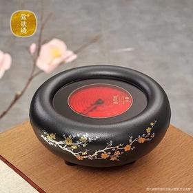 莺歌烧黑底梅花大金大银松电陶炉 煮茶家用茶炉 铁壶银壶煮茶器泡茶电炉静音台式