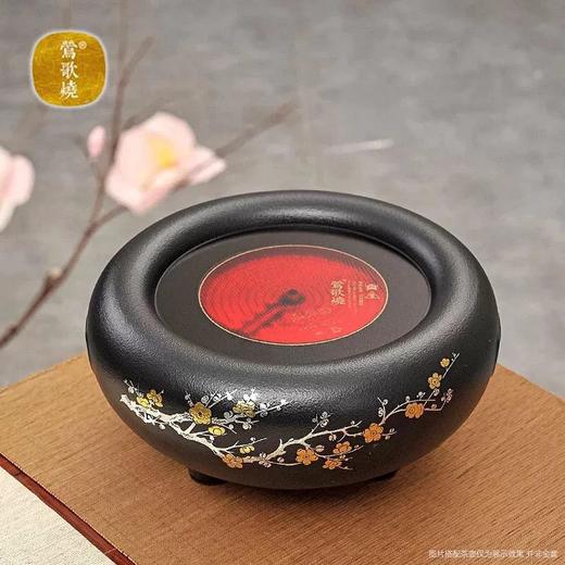 莺歌烧黑底梅花大金大银松电陶炉 煮茶家用茶炉 铁壶银壶煮茶器泡茶电炉静音台式 商品图0