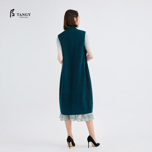 TANGY Collection/天意精品夏季新品芦野系列真丝莨绸长马夹 商品图2