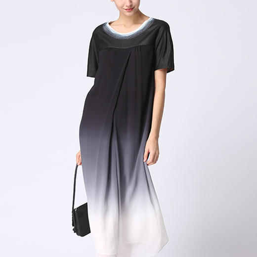 TANGY Collection/天意精品莨迹系列莨绸钉珠连衣裙 商品图4